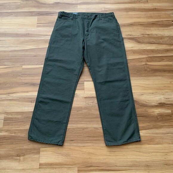 Dickies Men’s Relaxed 42x32 Fit Olive Green Carpenter Jeans NWT - Picture 2 of 8